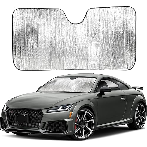 EcoNour Accordion Car Windshield Sun Shade | Car Sun Visor to Protect Harmful UV Rays | Foldable Automotive Windshield Sunshades | Window Sun Blocker to Keep Your Vehicle Cool & Comfort - 58" x 28"