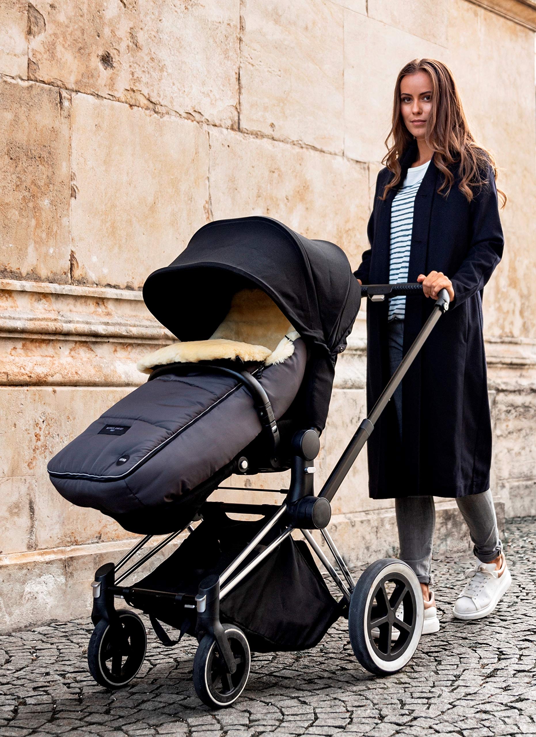 WERNER CHRIST BABY, śpiworek ze skóry jagnięcej AROSA LUXE – pełnowartościowy buggy, do wózka dziecięcego (dla dzieci od 6 do 36 miesięcy), ze skóry medycznej, w kolorze różowym (różowy)
