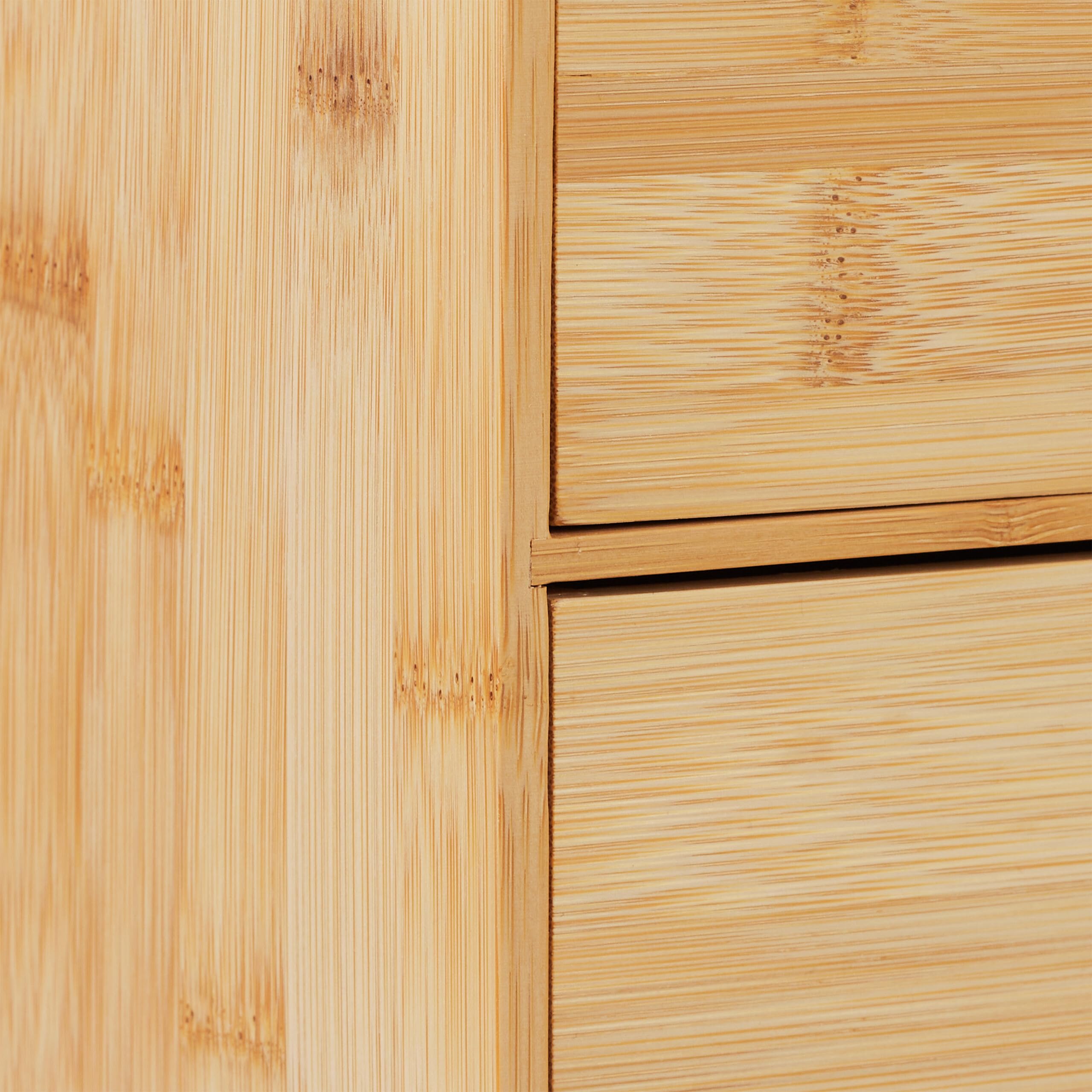 Relaxdays Organizer da Scrivania, Desk Portapenne da Ufficio con 2 Cassetti in bambù, HxLxP: 14,5 x 25 x 20 cm, Naturale