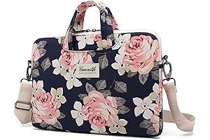 canvaslife White Rose Pattern Waterproof Shoulder Messenger Bag Case Sleeve for 14...