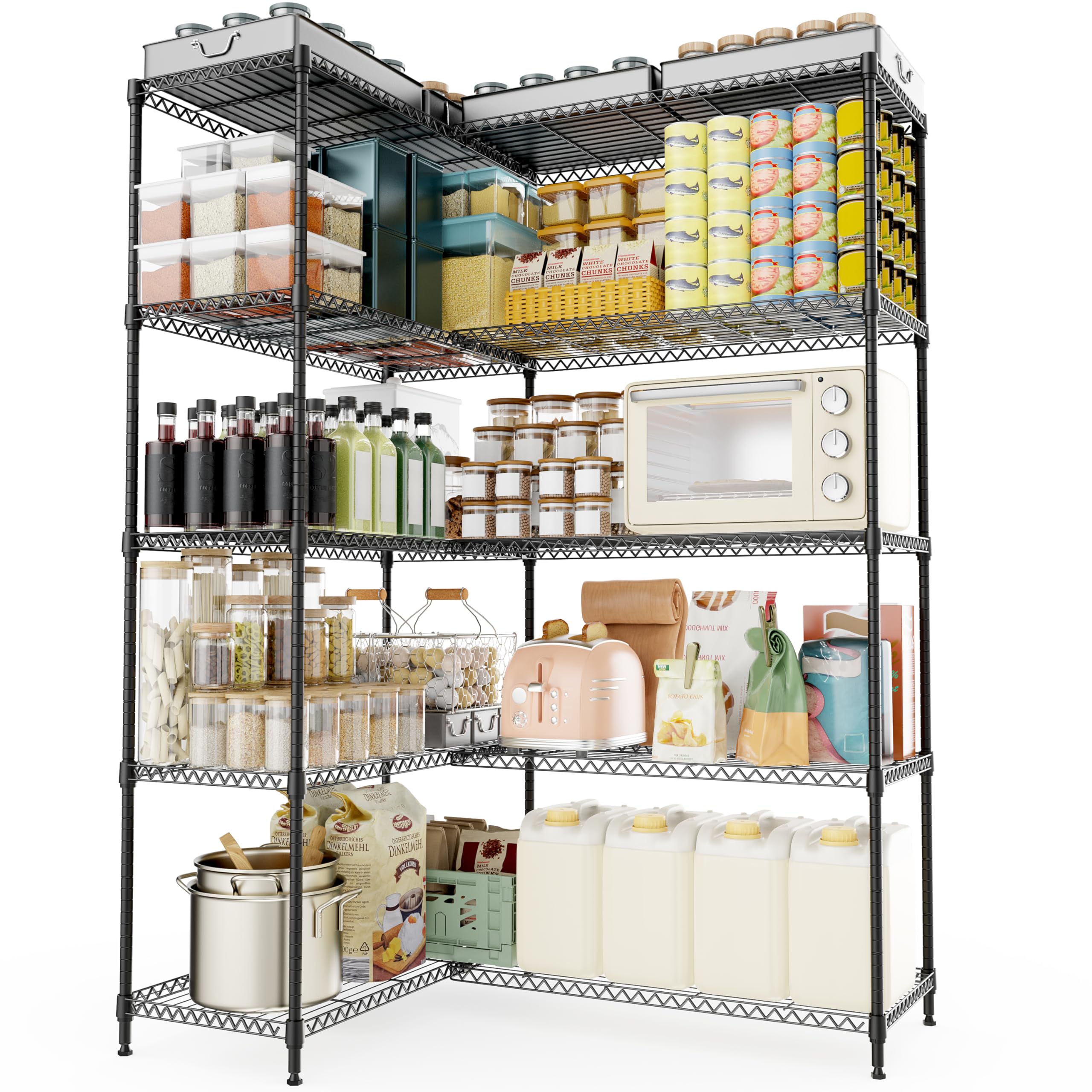 M MZG Metal Wire Shelving Unit, Black, 40 x 85 x 179 cm — image 1