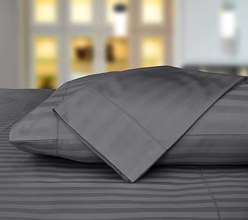 Threadmill Juego de sábanas de algodón 100 % de 500 hilos para la casa, fibras de algodón extra-largas, 2 cm dobladillo cosido algodón ELS, juego de