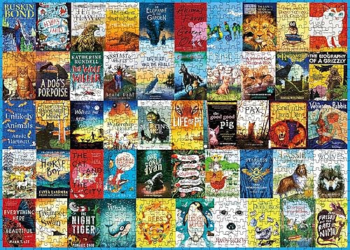 Miniatura 2 de Rompecabezas de libros de animales para adultos, 1000 piezas, libros de rompecabezas de perros para adultos, rompecabezas de libros, decoración para