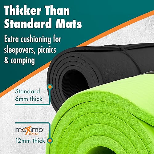 Miniatura 5 de Maximo Fitness Tapete de yoga multiusos para hombres, mujeres y niños, ideal para yoga, pilates, ejercicio de gimnasio con correa de transporte