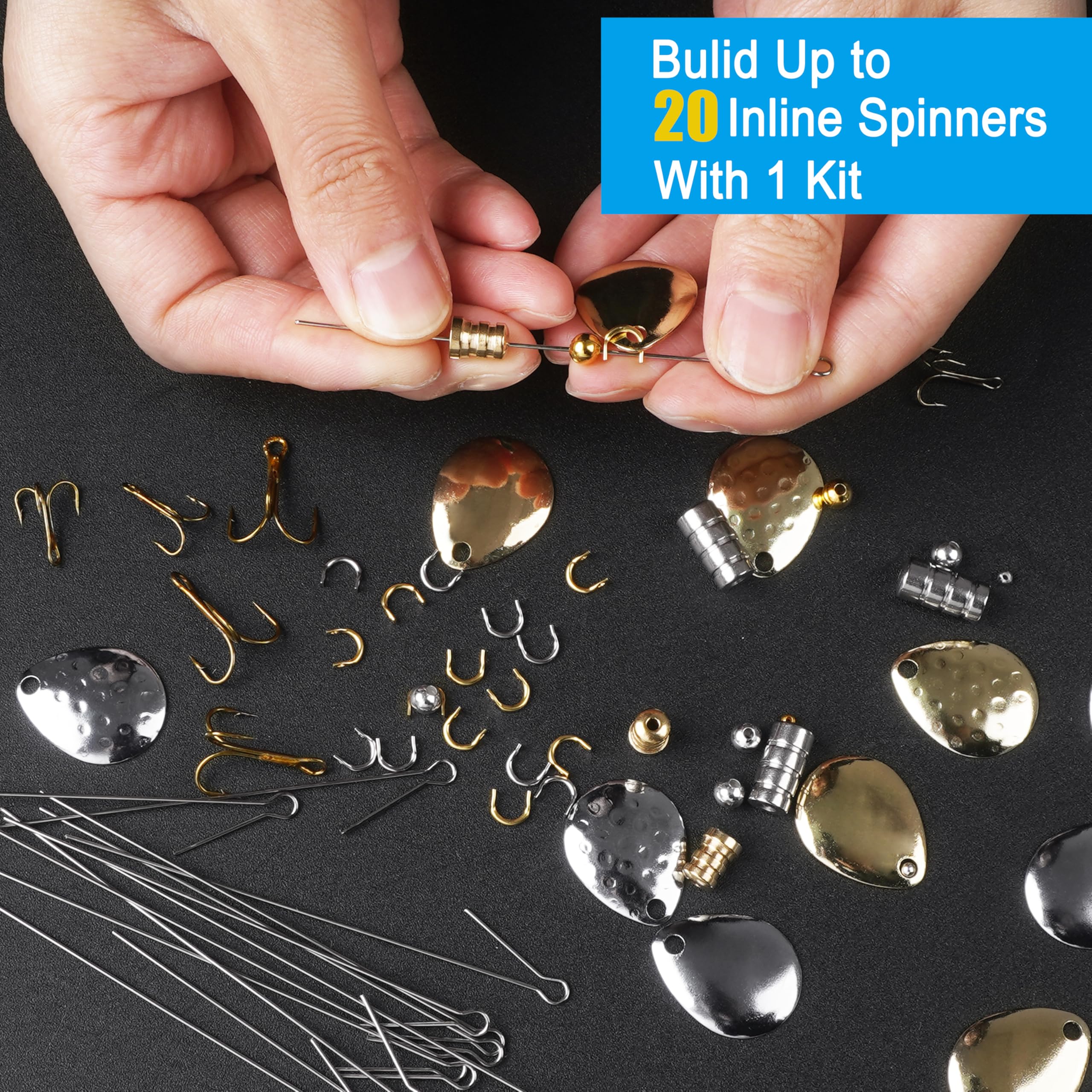 Kit 30 Pièces D'appâts De Pêche à Fabriquer - Lames Toupies Métal - DIY
