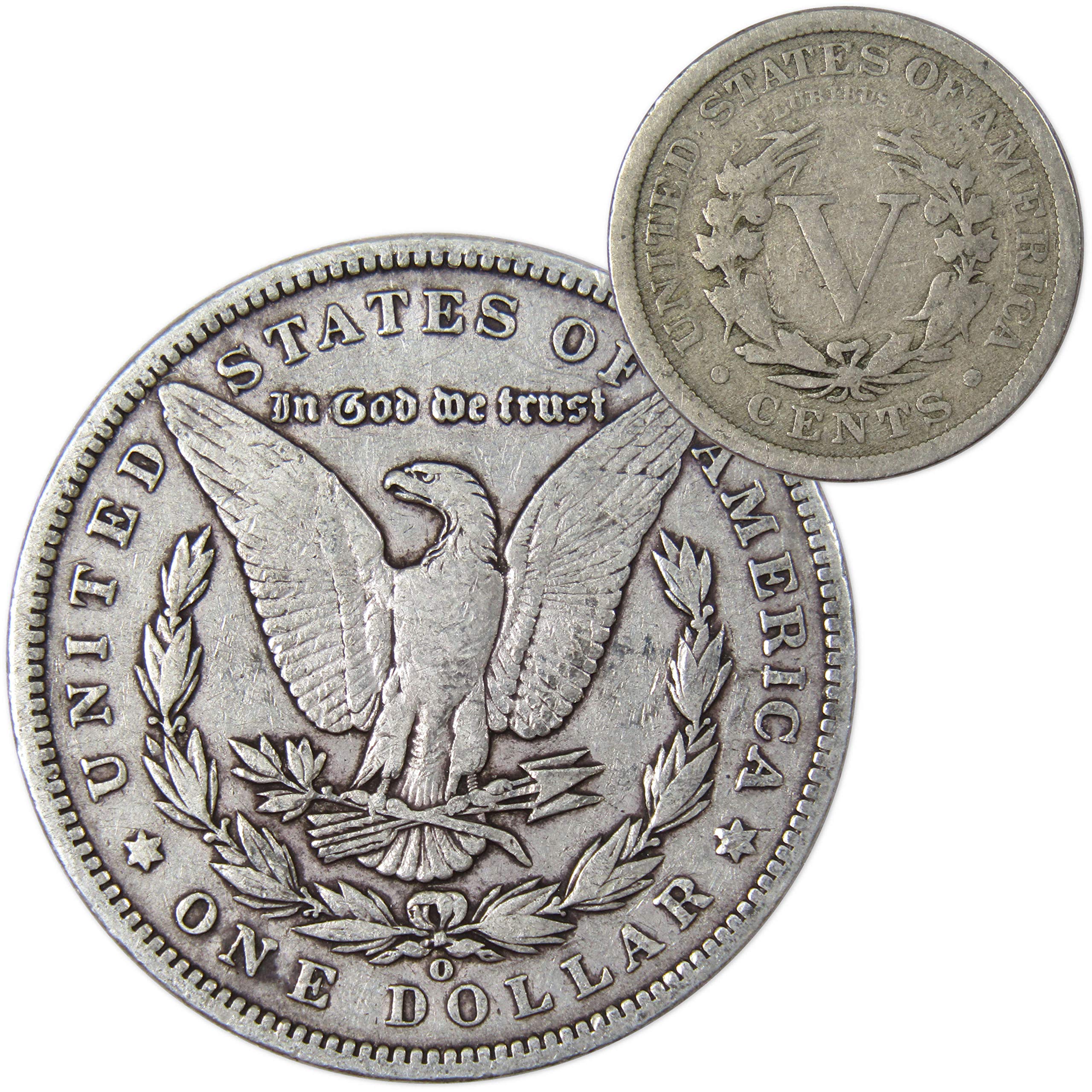 1899 O Morgan Dollar VF Very Fine 90% Silver with 1911 Liberty