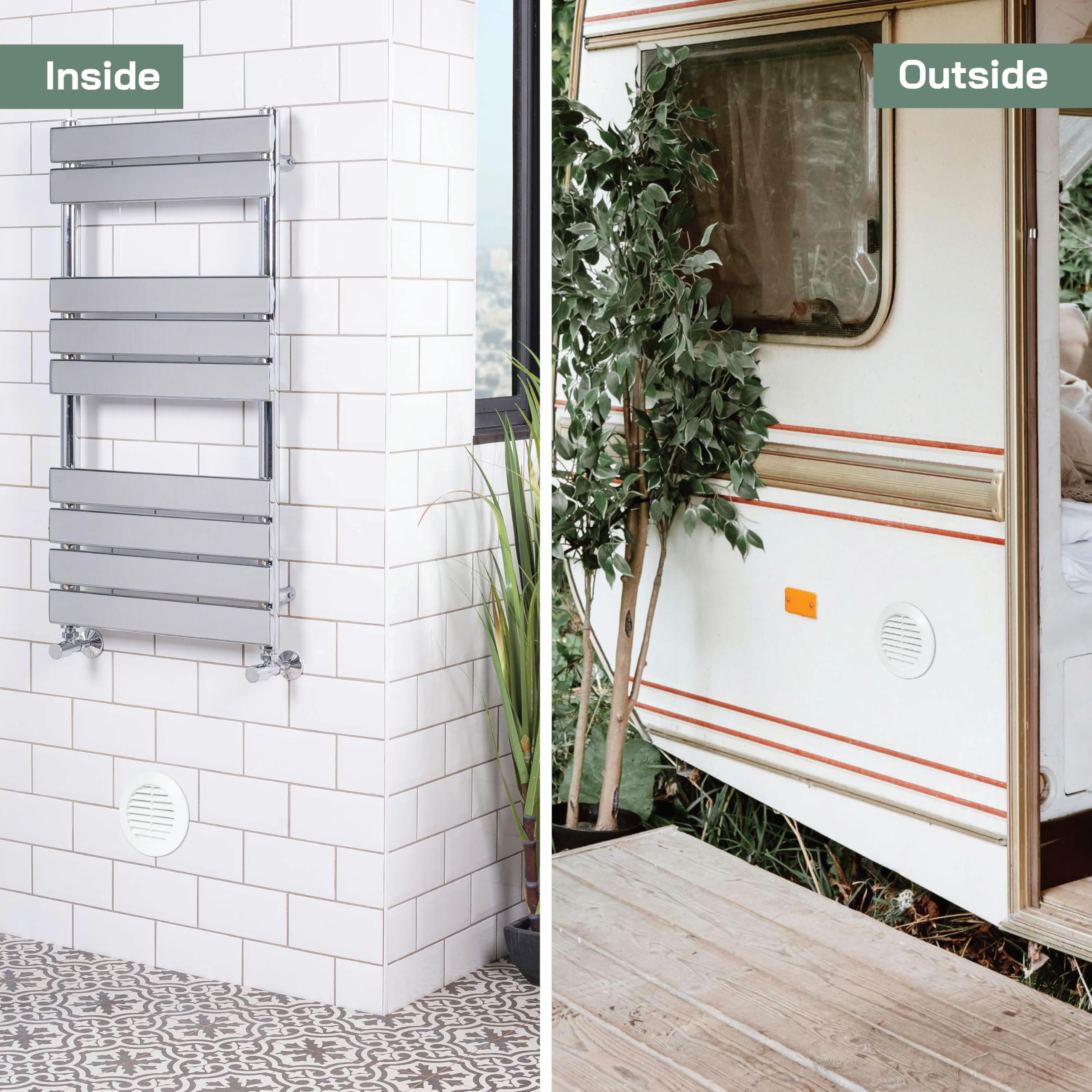 5 Griglie Di Ventilazione Bianche 60mm - Con Zanzariera, Per Porte E Armadi - Foto 7