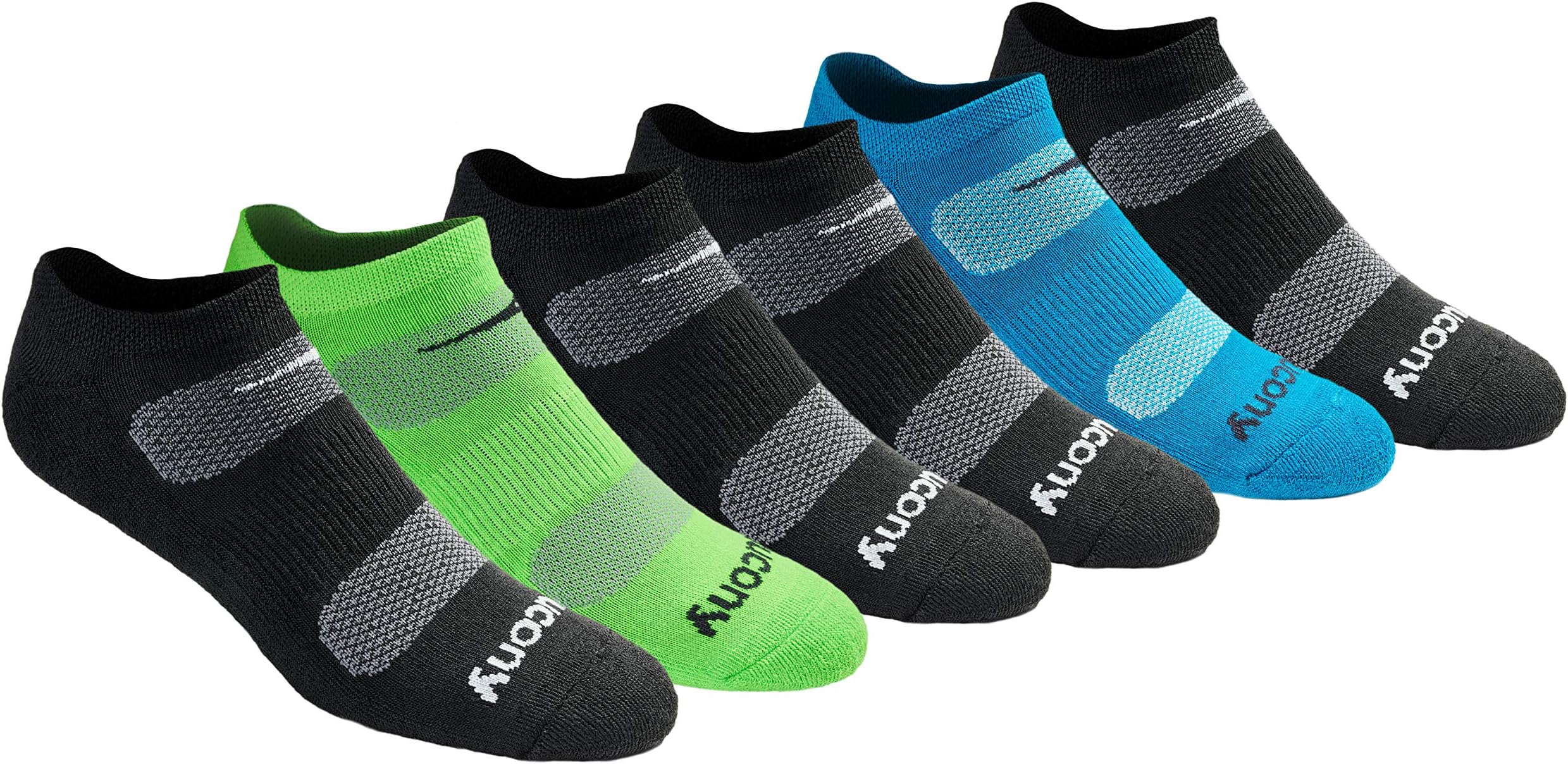 Mens Multi-pack Mesh Ventilating Comfort Fit Performance No-show Socks Running Socks (pack of 6)