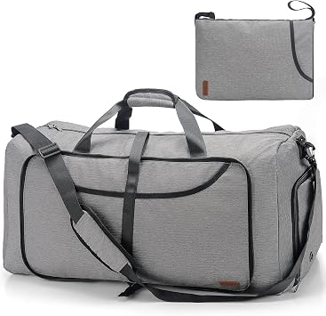 VS VOGSHOW 80L Large Packable Travel Duffle Bag, Overnight Weekend Carry on Holdall Bag Foldable Sports Gym Bag with Shoe Compartment for Men Women