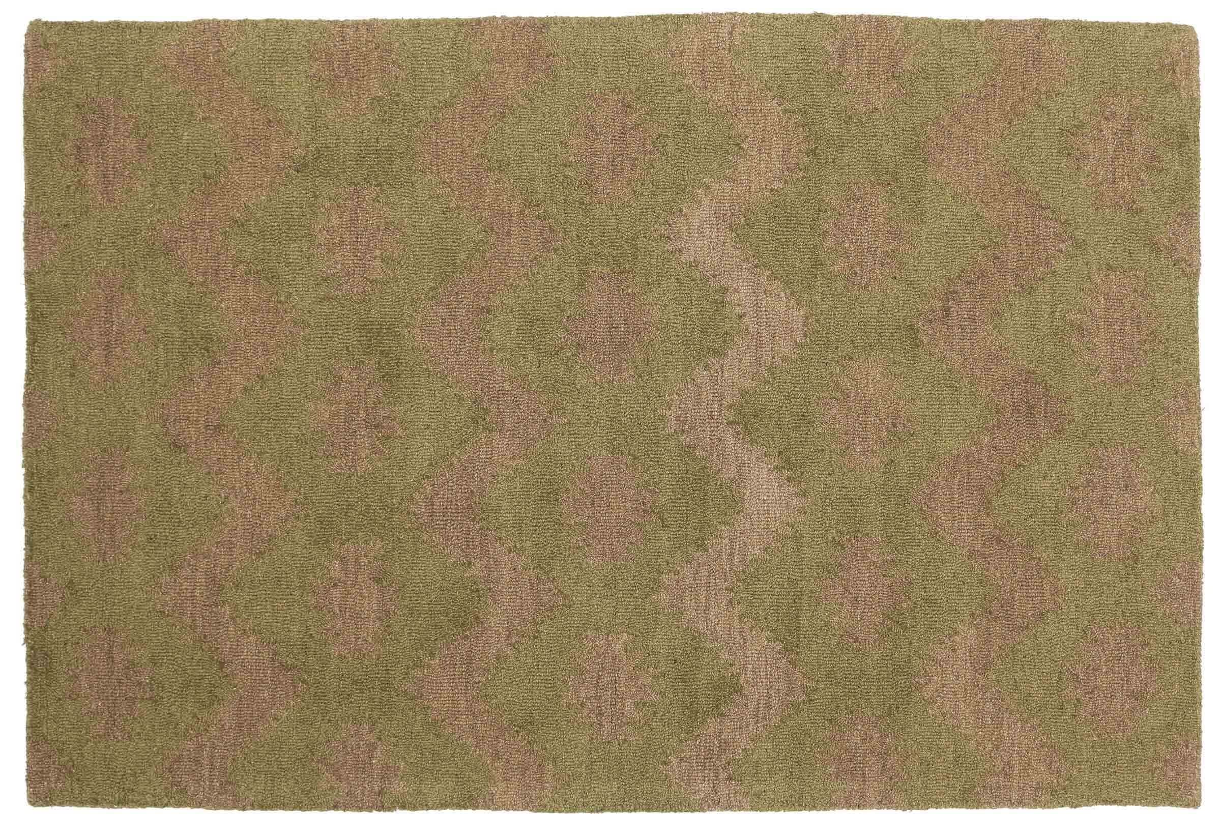 Tapis en laine 120 x 180 cm gris à motifs modernes pour salon