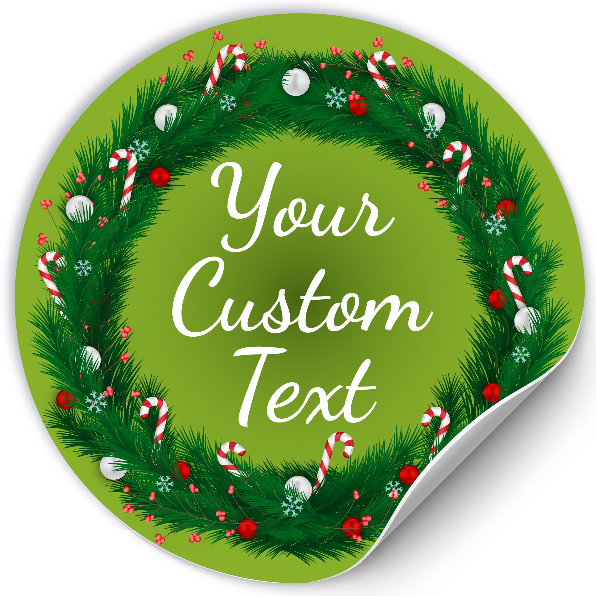 Custom Merry Christmas Label Sticker for Envelopes - Personalized Xmas Stickers - Round Holiday Stickers for Gift Boxes & Cards - Christmas Sticker