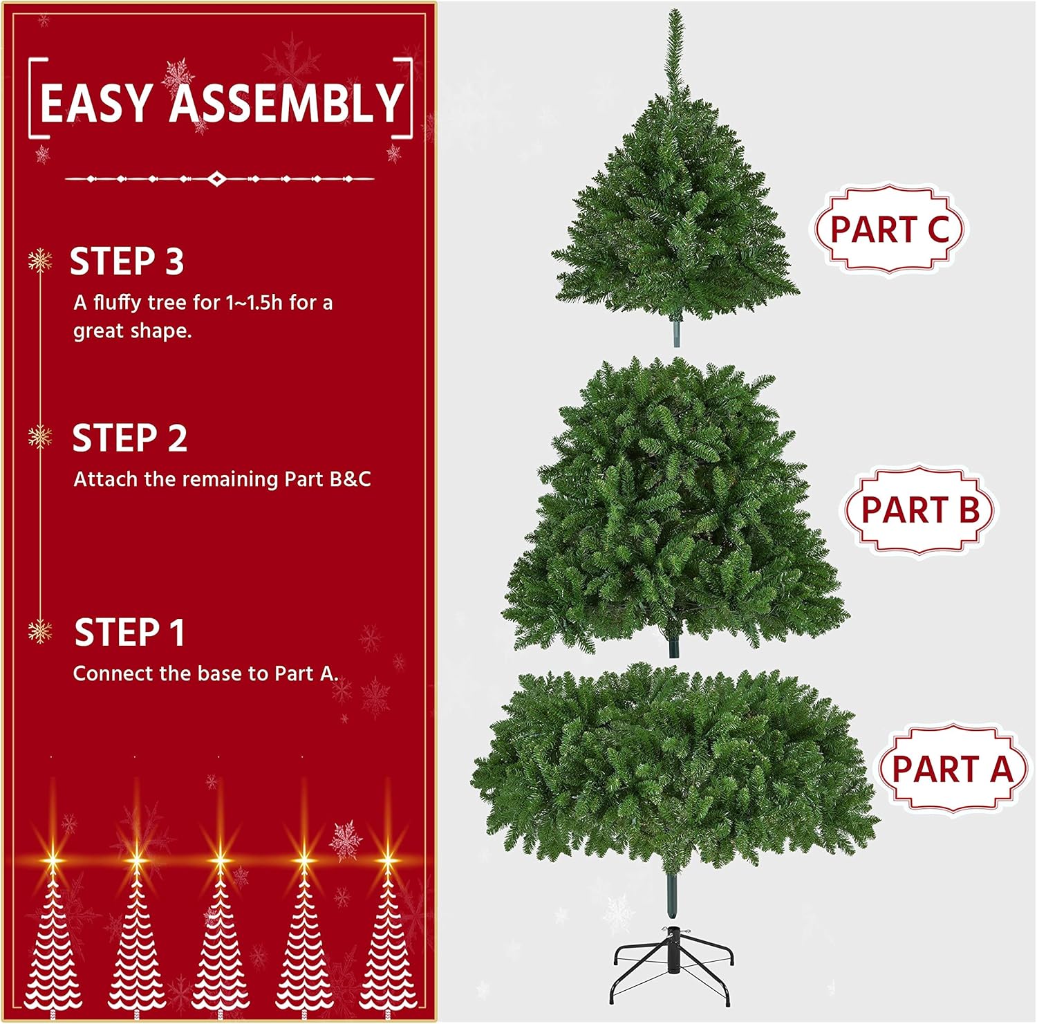 Easy assembly steps for the Christmas tree