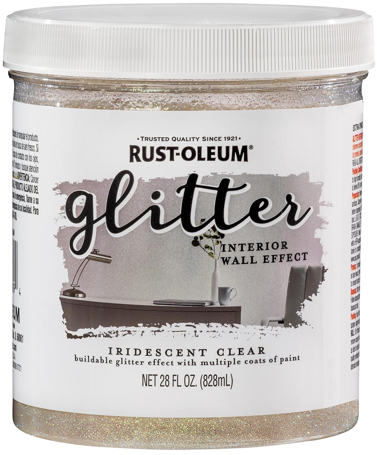 Testors RustOleum 323860 Glitter Interior Wall Paint, Quart