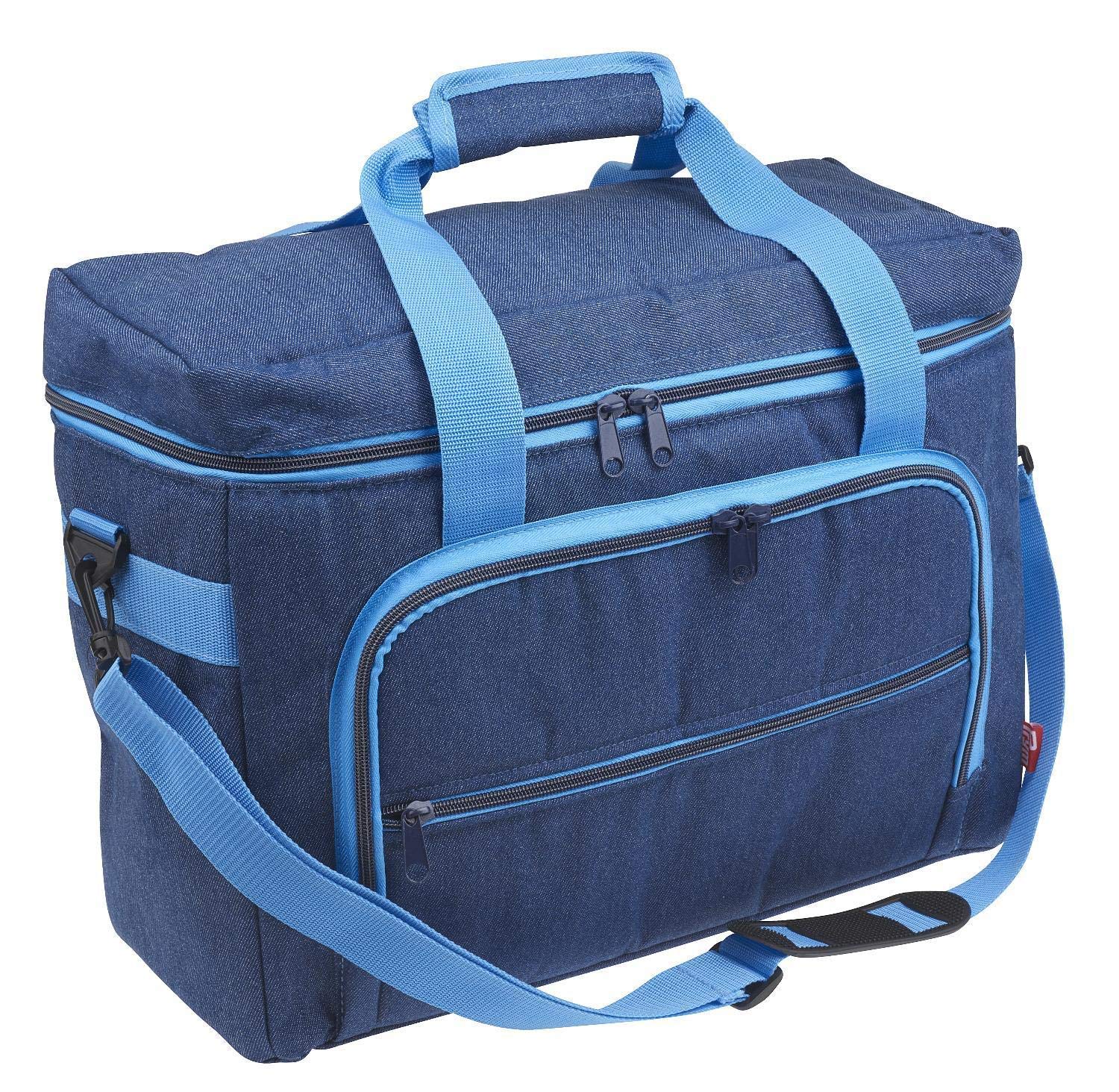 Prym 612634 Nähmaschinen-Tasche (Jeans/ türkis) ,44 x 20 x 35 cm, ungefüllt