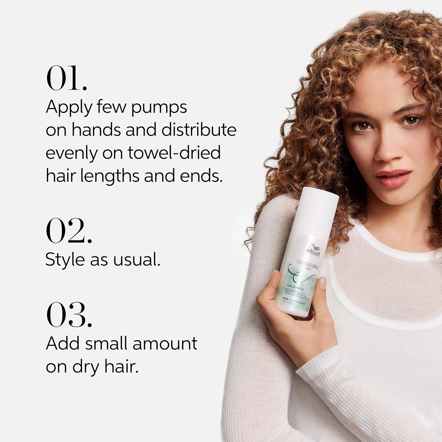 Wella Professionals Nutricurls Curlixir Balm | Defining Leave-in Cream for Curls | Intense Nourishment | Soft Hold & 24H Curl Definition | 5.07 Fl Oz - Image 7