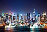 murimage Fotótapéta New York Manhattan Éjszakai Panoráma 366x254cm Ragasztóval Hálószoba Nappali Iroda Fali Dekoráció 2