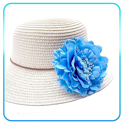 Miniatura 7 de Broche de flores para el cabello, accesorios para el cabello, horquillas bohemias para mujeres y niñas (azul lago)