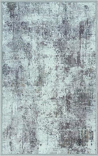 Miniatura 2 de GLN Rugs Contemporary Collection - Alfombra moderna, lavable a máquina, contemporánea, antideslizante, abstracto, para sala de estar, dormitorio,