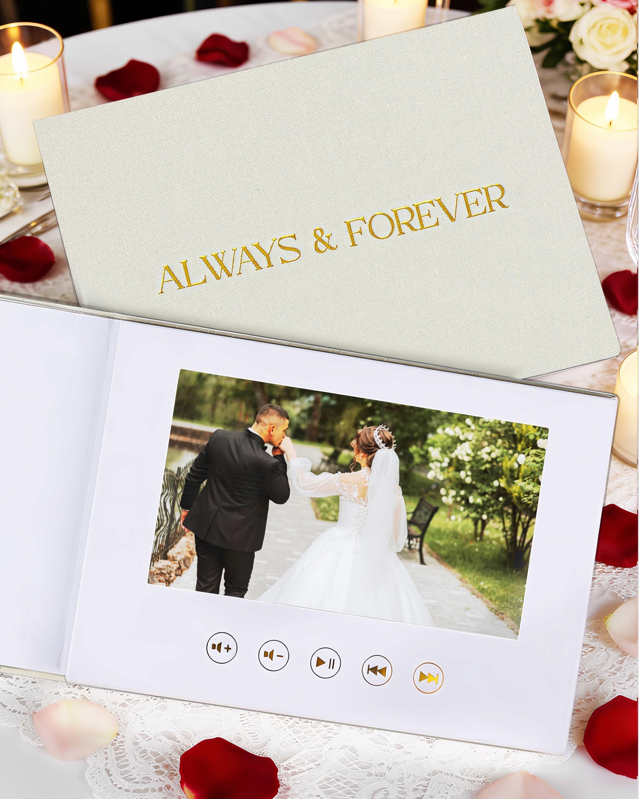 Digital Memory Book (16GB)- Memory Wedding Book 7″ IPS HD Display- Wedding Video Book – Wedding Album Book – Memories Wedding Photo– Anniversary's Gifts – Wedding Gift