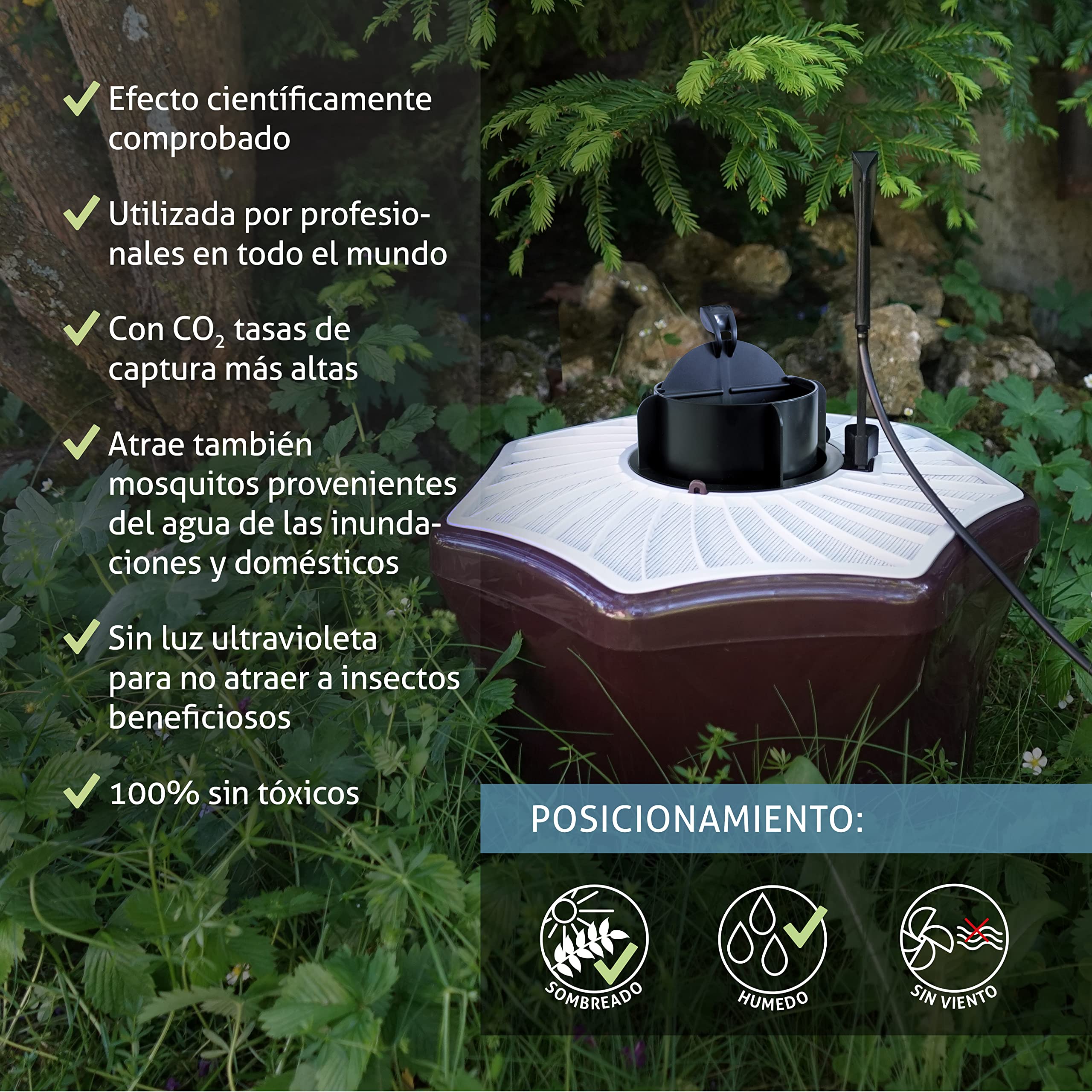 Biogents BG-Mosquitaire CO2 I para exterior I contra todo tipo de mosquitos I la trampa incl. señuelo BG-Sweetscent y set BG-Booster CO2 I libre de insecticidas I trampa para mosquitos CO2