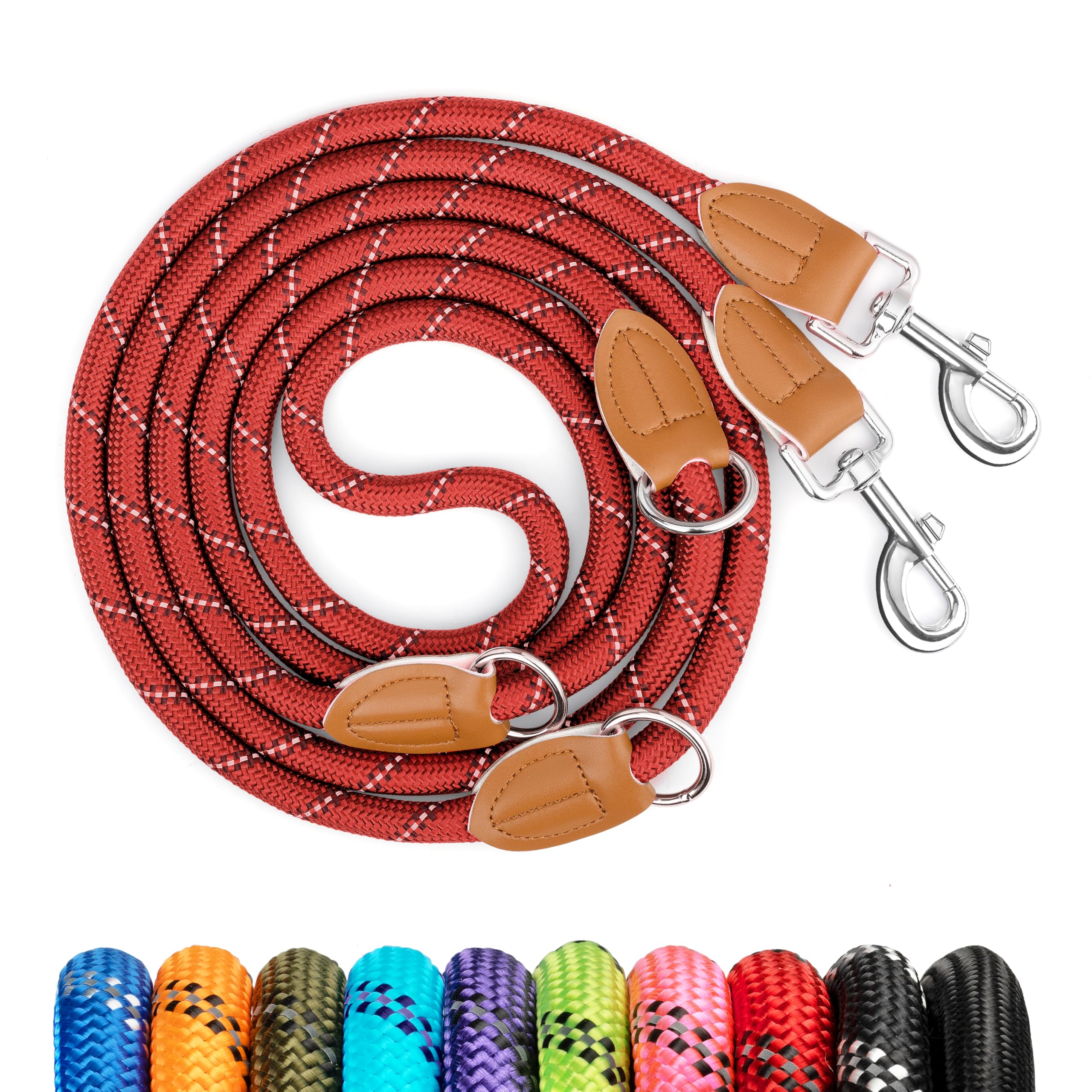 PETCOOZ Hondenriem 3 m Verstelbare Intrekbare Lijn met 2 Karabijnhaken, Verdikte Dubbele Lijn voor Kleine Middelgrote Honden, Handsfree Trainingslijn Gemaakt van Nylon, Donkerblauw