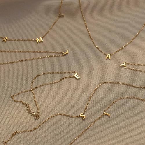 Miniatura 6 de SELFROSE Initial Necklaces for Women, Dainty Gold Letter Necklace 14k Gold Plated Personalized Tiny Initial Pendant Necklace Monogram Cute Letter