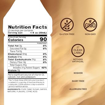 Monin - Spiced Brown Sugar Syrup, Sweet With Hints of Cinnamon, Natural Flavors, Great for Coffee, Desserts, Ciders, and Cocktails, Non-GMO, Gluten-Free (750 ml)