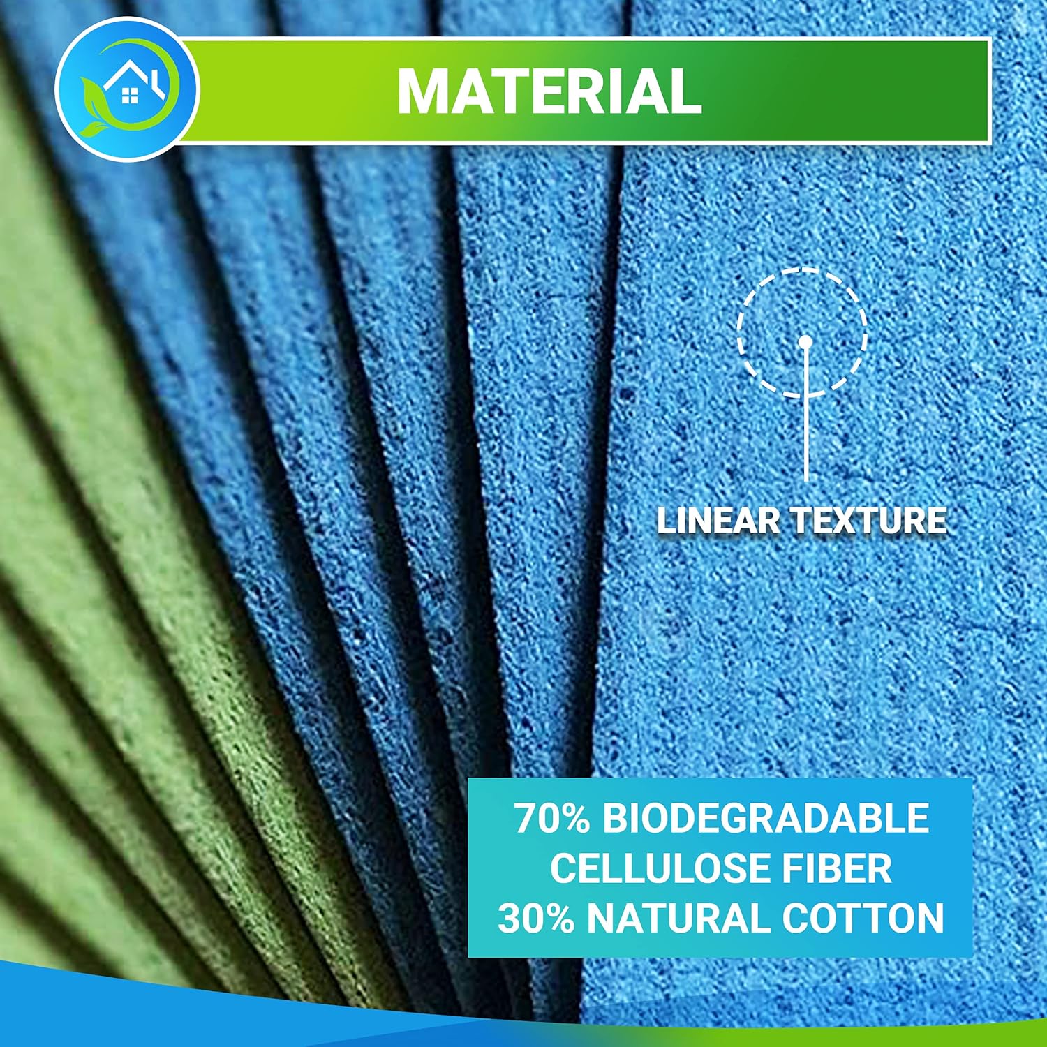 WAAV Organic Reusable Sponge Dish Cloths for Household Cleaning, Sustainable Alternatives to Paper Towels, Biodegradable, Super Absorbent and Machine Washable Cleaner Rags (Pack of 10 Wipes) : Health & Household