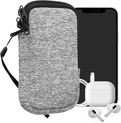 Miniatura 88 de kwmobile Bolsa de neopreno para teléfono tamaño XL - 6.7/6.8 pulgadas - Funda universal para celular con cremallera, correa para la muñeca, amarillo