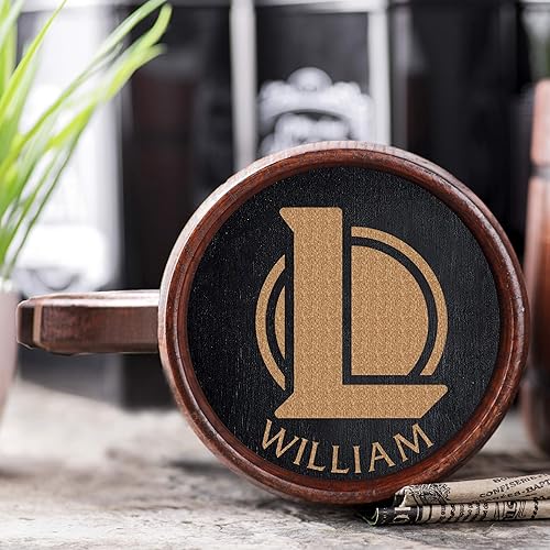 Miniatura 4 de Taza de cerveza. Taza de cerveza de madera personalizada. Regalos de padrinos de boda. Jarra de madera. Regalo para él. Regalo para jugador de jarra