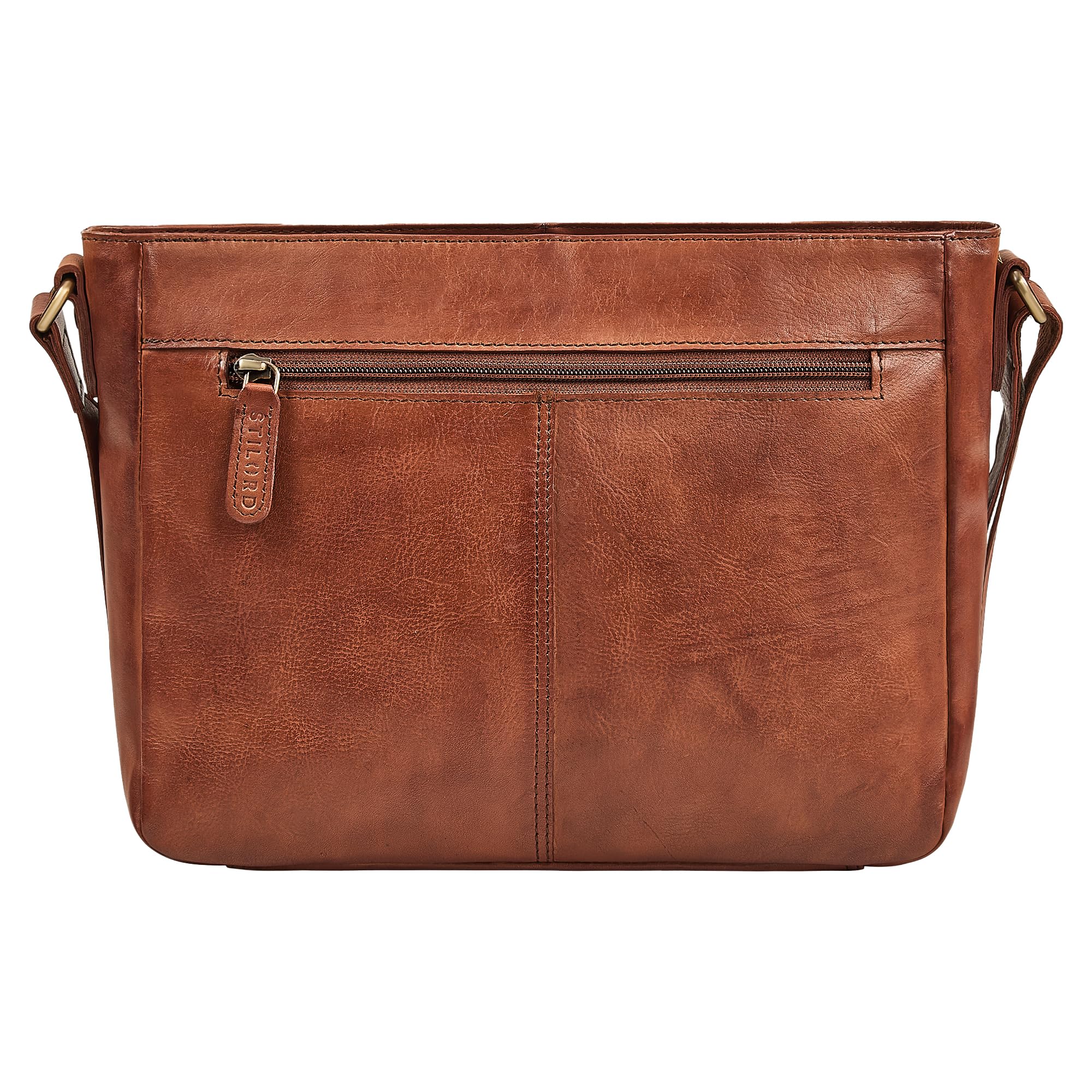 STILORD "Bianca Mittelgroße Ledertasche Damen Handtasche Schwarz Mittelgroß Echtleder Damentasche Vintage Umhängetasche Leder Schultertasche Crossbody Bag mit Reißverschluss