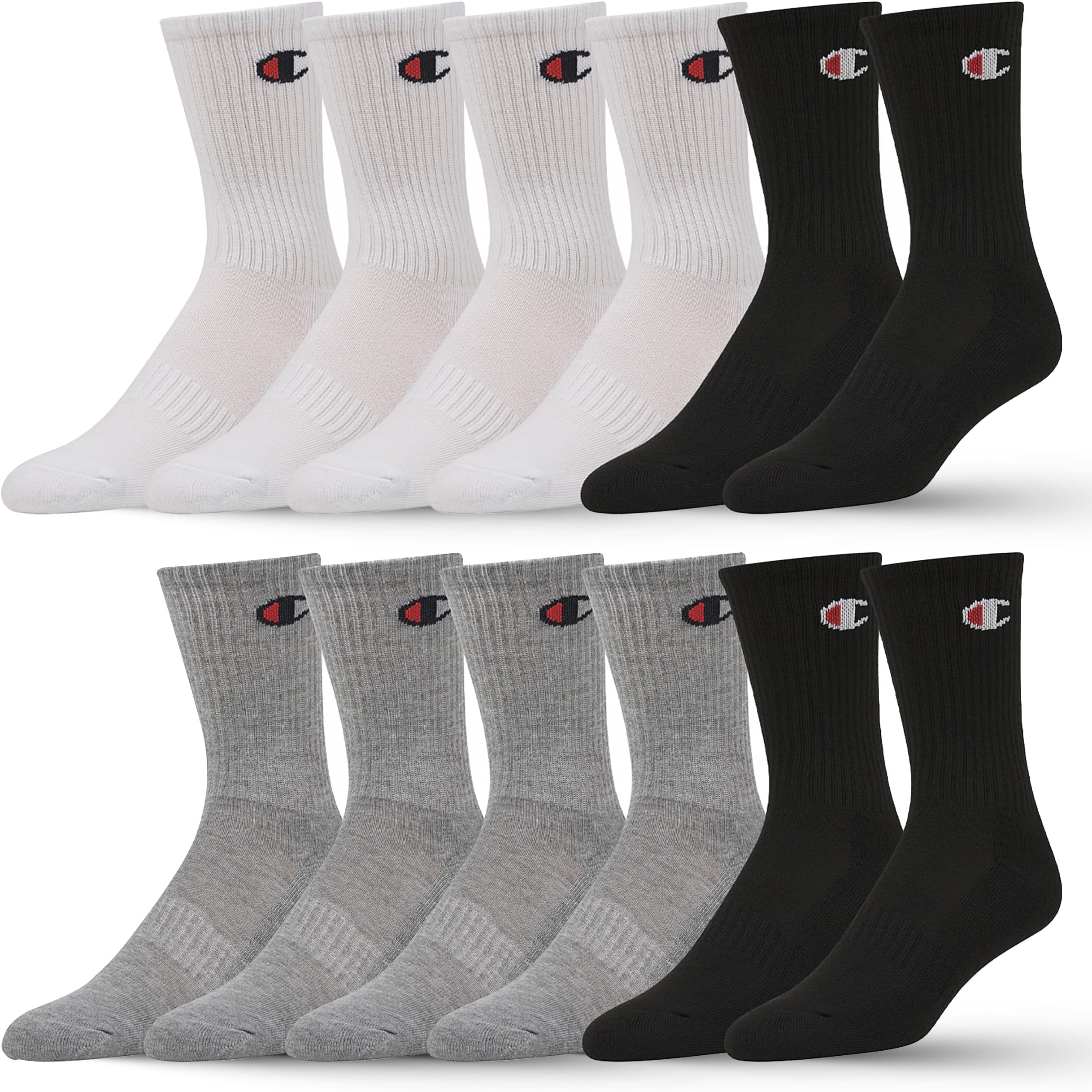 ChampionBoys Socks and Girls Socks 12 Pair Crew Low Cut No Show Ankle Quarter Socks for Girls