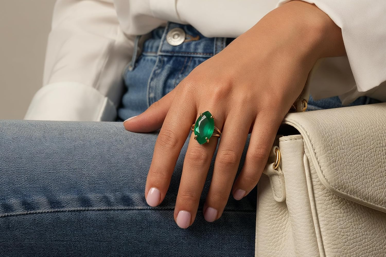 Green Onyx Marquise Ring - Customizable 925 Sterling Silver Rings - Fine Jewelry for Mom, Sister, Best Friend - Handmade Jewelry