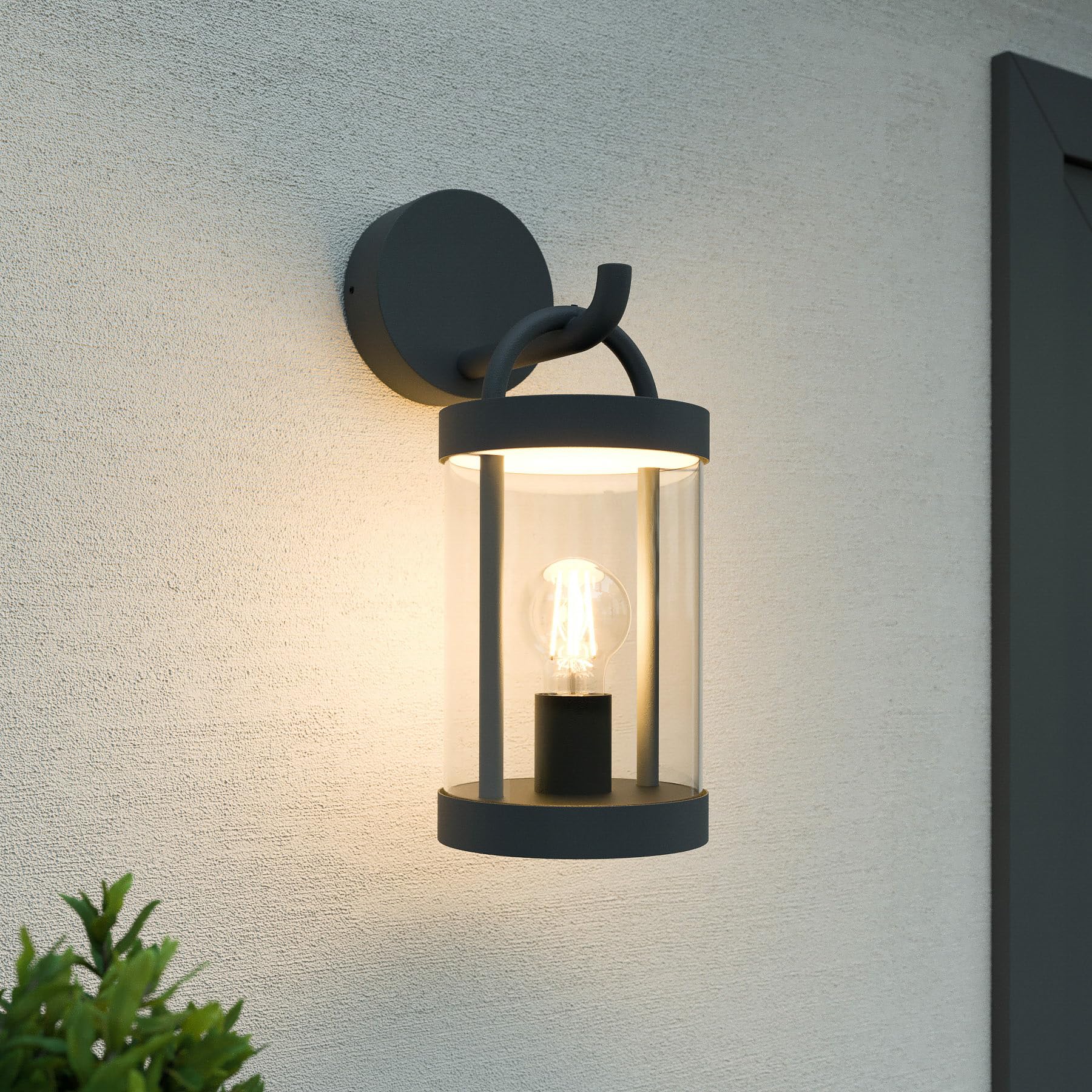 Lucande Wandlampe aussen, Wandleuchte außen Laterne IP54 Außenbeleuchtung Wand Hof Garten Terrasse Balkon Aussenwandleuchte
