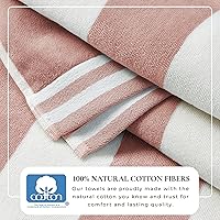 Vista 3 de Great Bay Home Toalla de playa de gran tamaño de terciopelo 100% algodón, 35 x 70 pulgadas, toallas de piscina a rayas cabaña, secado rápido, toalla