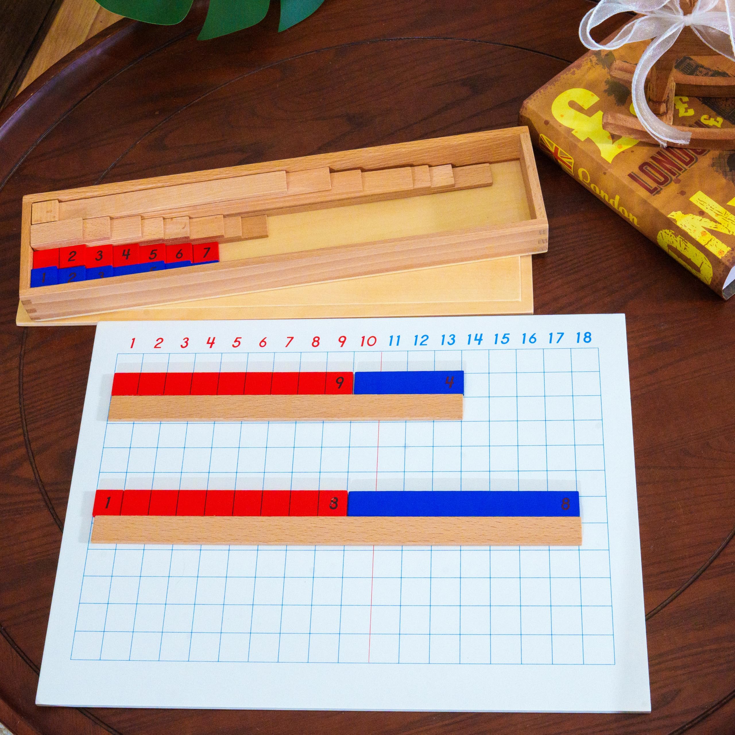 Montessori materiali matematici, giocattolo educativo in legno per numeri e calcoli, scuola materna e elementare, scuola domestica e aule a partire dai 3 anni (tavola di sottrazione