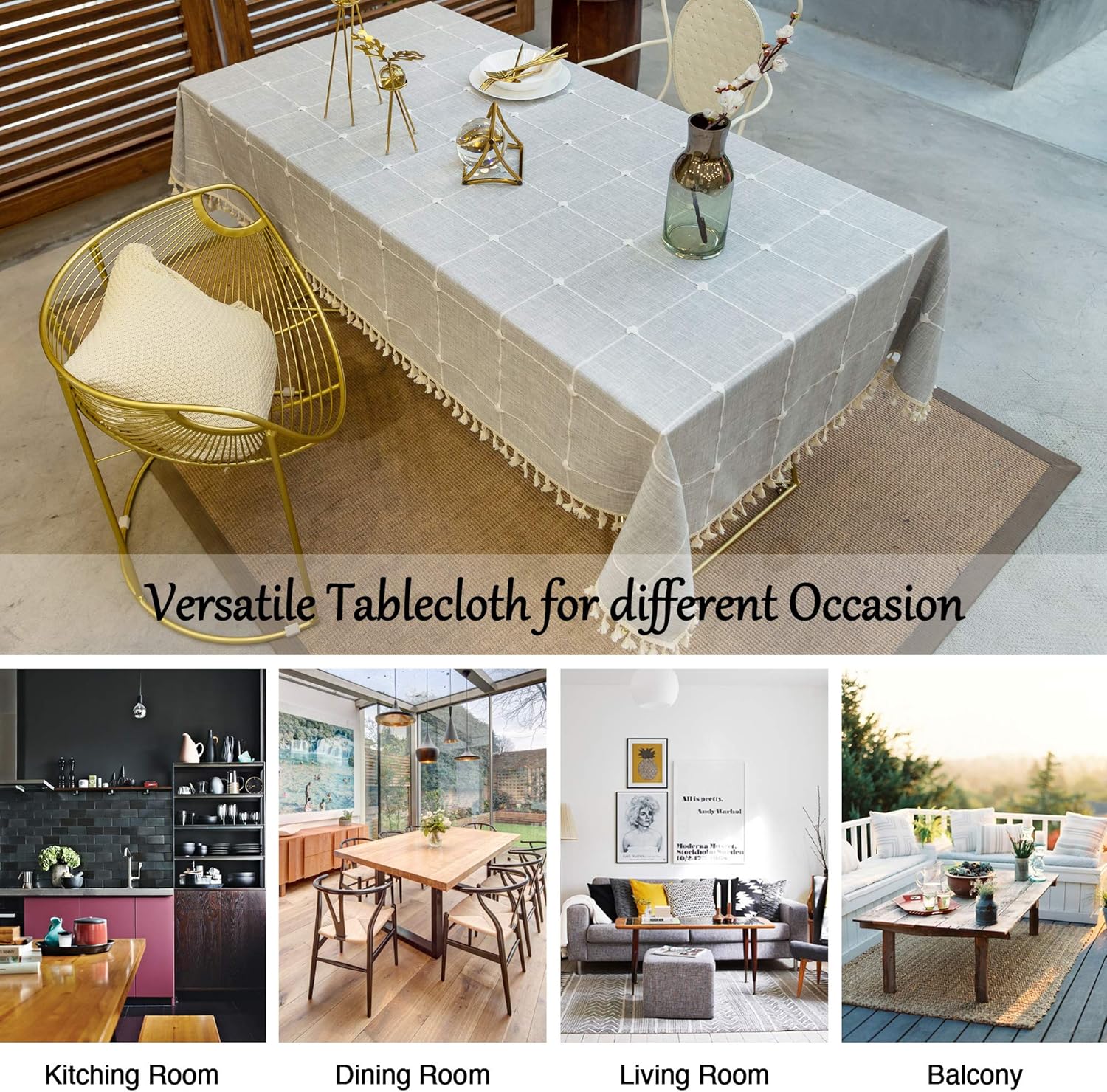 Tablecloth Kitchen & Table linens Gray Rustic Table Cover Farmhouse Rectangle Square Tablecloth Table Cloth for Party, Birthday, Holiday, Dining 70 inch : Home & Kitchen