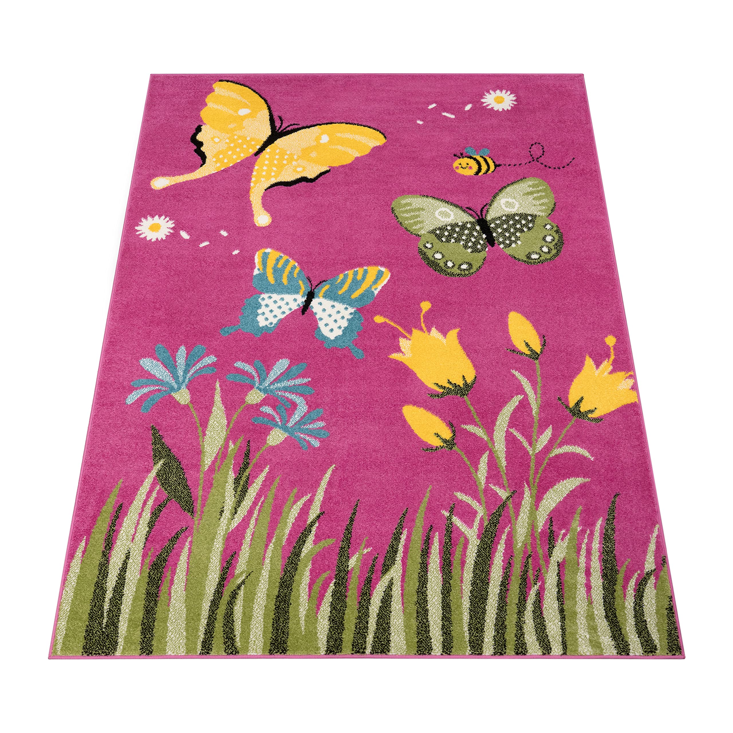 Paco Home Tapijt Voor Kinderen Vloerkleed Kinderkamer Zacht Antislip Modern, Maat:100x200 cm, Kleur:Crème