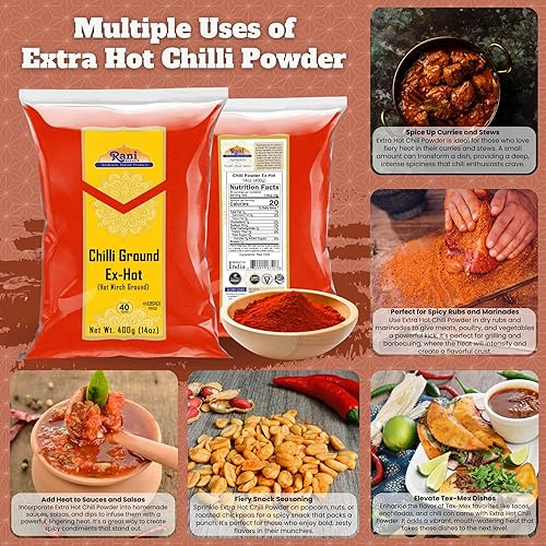 Vista 68 de Rani Extra Hot Chilli Powder Indio Spice 80oz (5 libras) 5.0 lbs tarro de PET a granel ~ Todo natural Sin color añadido Apto para gluten