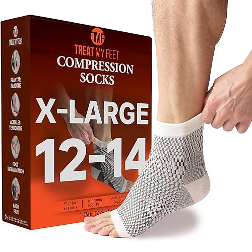 Calcetines para fascitis plantar con manga de pie y calcetines de compresión alivio de la fascitis plantar - Soporte de tobillo y arco y mujeres