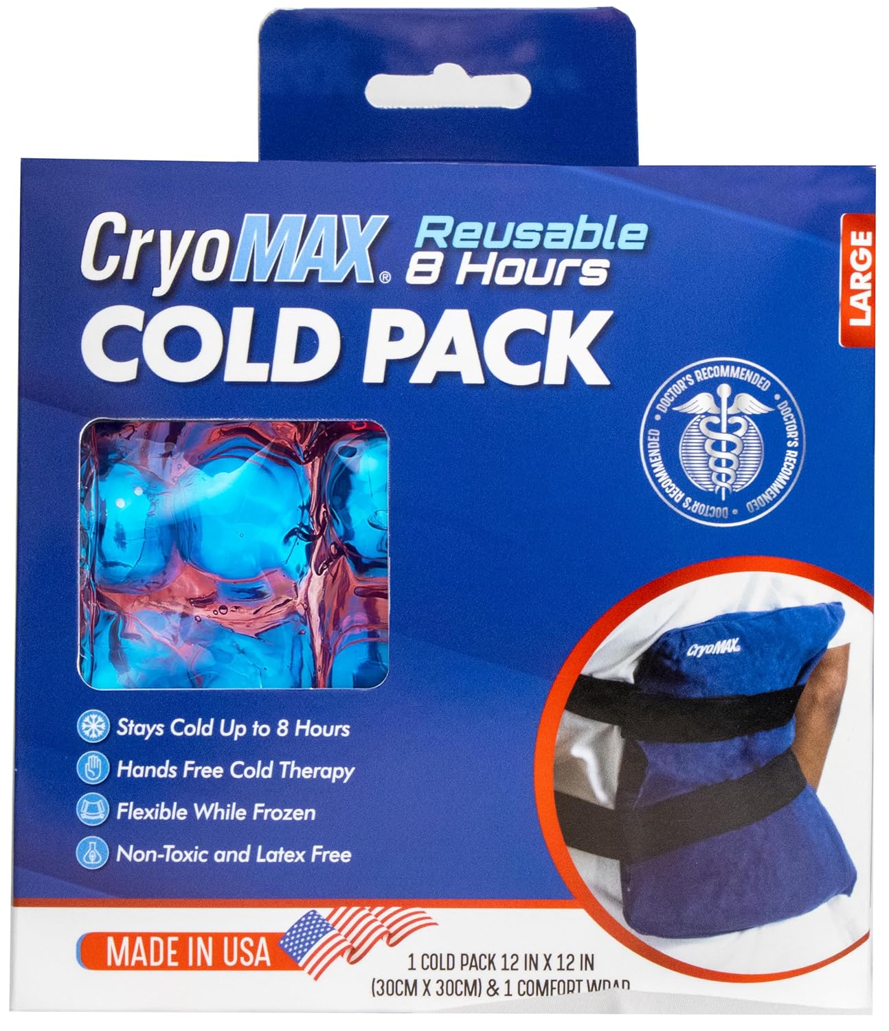 Cryo-Max Cold Pack, 8 Hour Reusable Cold Therapy Ice Pack for Elbows, Knees, Neck + More, Medium, 6" x 12" (1 Count) 11 Cryo-Max Cold Pack, 8 Hour Reusable Cold Therapy Ice Pack for Elbows, Knees, Neck + More, Medium, 6" x 12" (1 Count) - Image 9