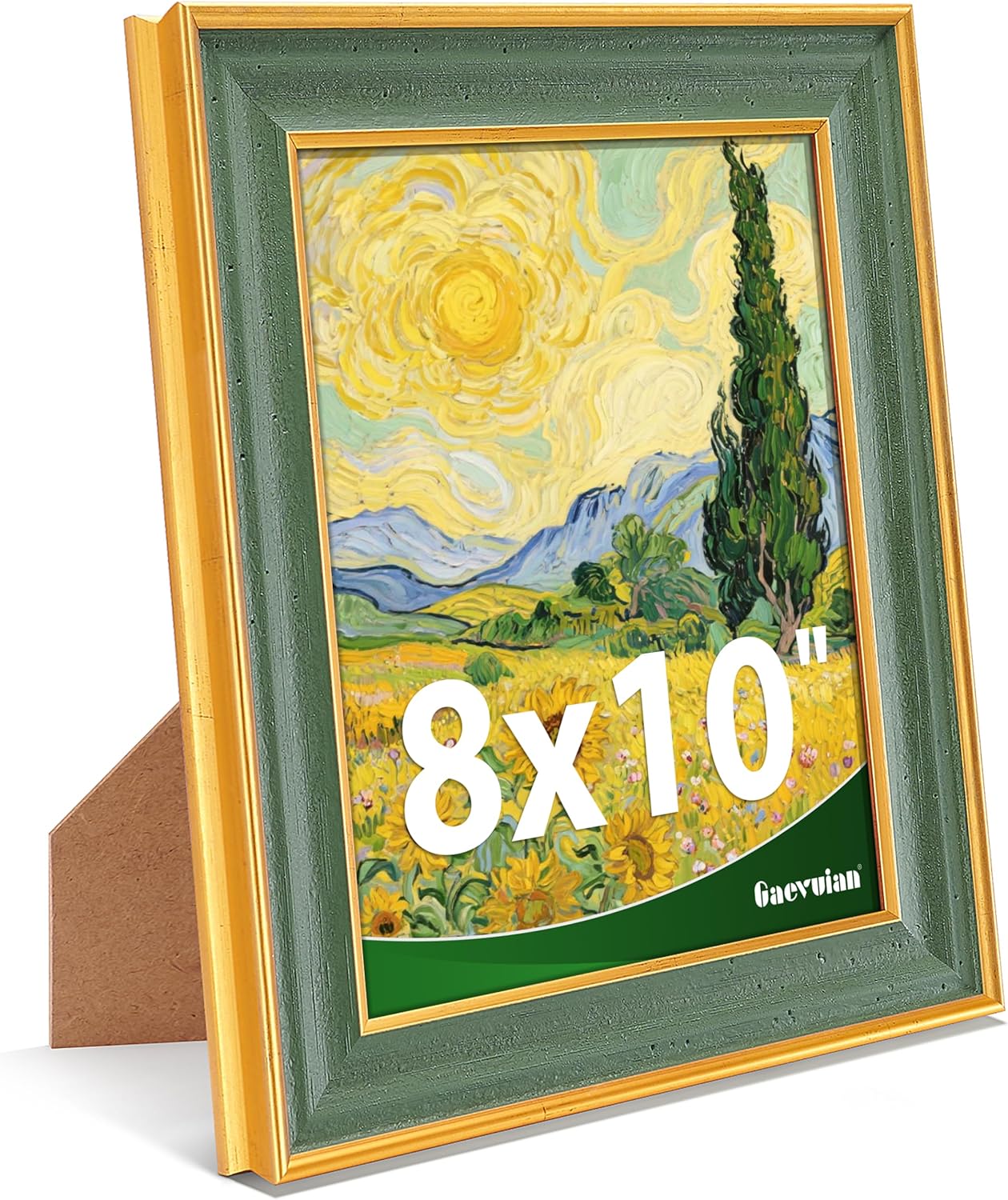 8x10 Picture Frame, Antique Finish Display 8 x 10 Photo Frame with Tempered Glass for Wall or Tabletop,8 by 10 picture Vintage Framed Wall Art Décor,Green,1Pack