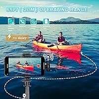 Vista 5 de Paquete de 2 micrófonos lavalier inalámbricos para iPhone iPad, teléfonos con pestañas, micrófono de iPhone para grabación de video, entrevista