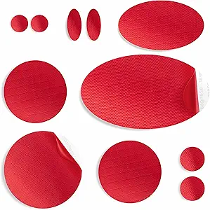 aZengear Repair Patches for Down Jackets - Waterproof, Pre-Cut, Self-Adhesive, Tear-Cold-Heat-Resistant Nylon Polyester Fabric to Fix Puffer Coats, Gear, Tents (11 Pieces, Red)