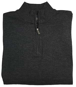 FX Fusion 1/4 Zip Solid Big & Tall Sweater (LT, Charcoal