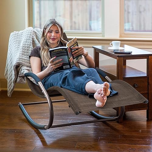 Miniatura 2 de Mansion Home Silla de descanso tumbona para exteriores con almohada desmontable para patio césped piscina sillas de descanso al aire libre marrón