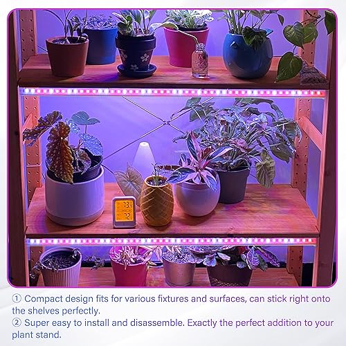 Miniatura 5 de iPower Tiras de luz LED de cultivo de plantas de 20 W, espectro completo para plantas de interior con temporizador de encendidoapagado automático de