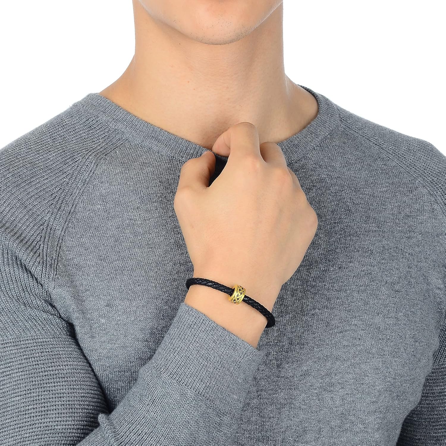 CHOW SANG SANG 999 24K Gold Charme Celtic Knots Strength Charm Bracelet for Men & Women 86522C