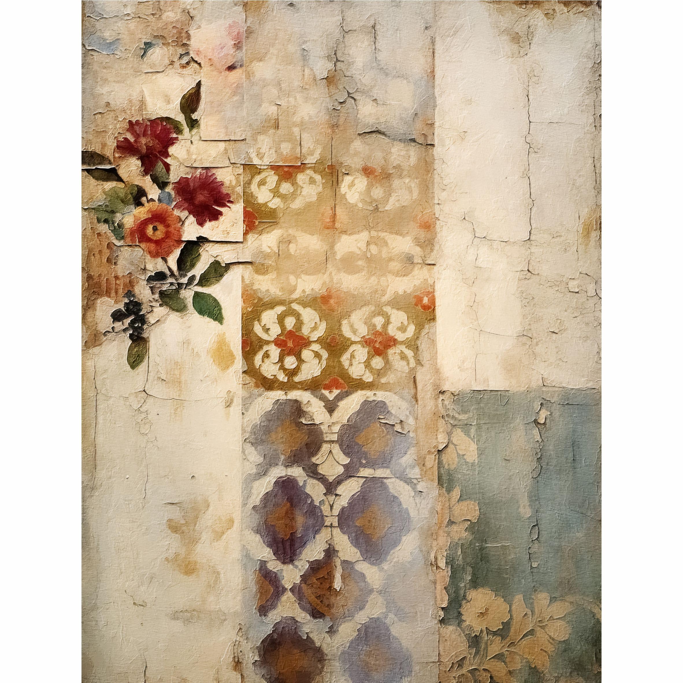 Wallpaper Pieces Rice Paper, 8 x 10.5 inch - for Decoupage Furniture Crafts