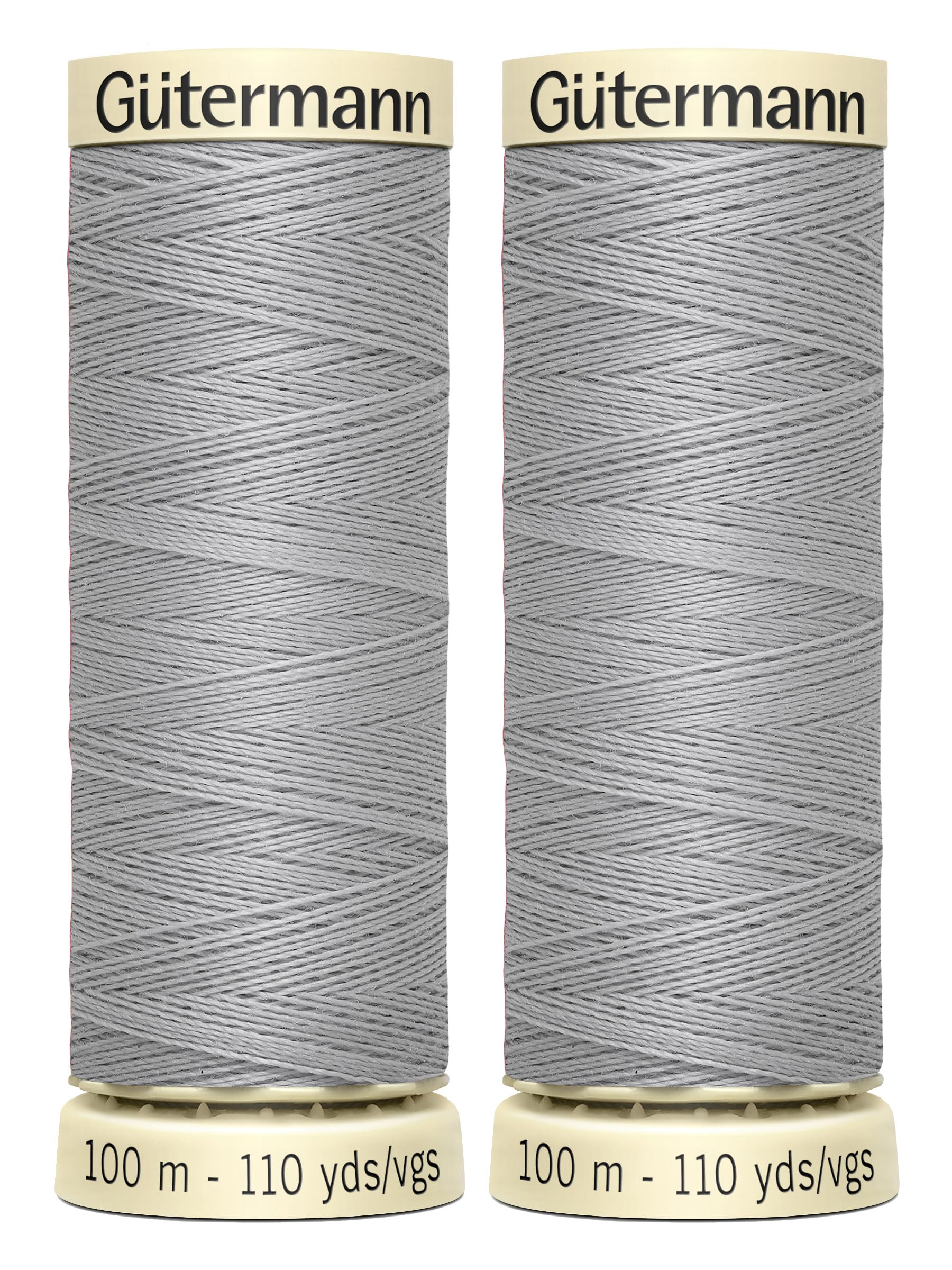 2X 100m Gutermann Sew-All Polyester Thread, Colour 038 Fog Grey
